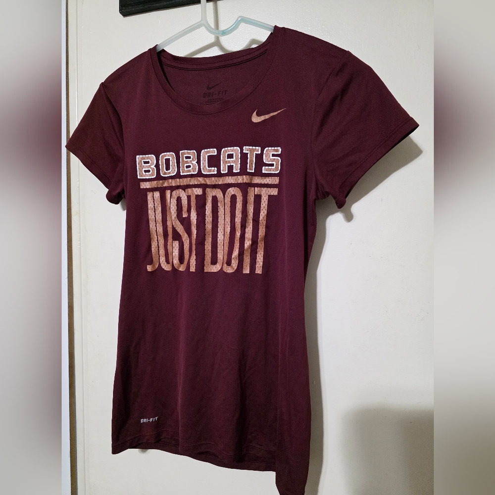 Texas State University Nike Women's Maroon Tee with Metallic Graphics, XS